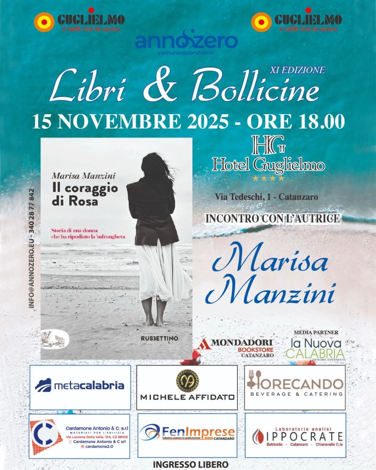 Catanzaro, torna “Libri & Bollicine” con Marisa Manzini e il suo nuovo libro “Il coraggio di Rosa”