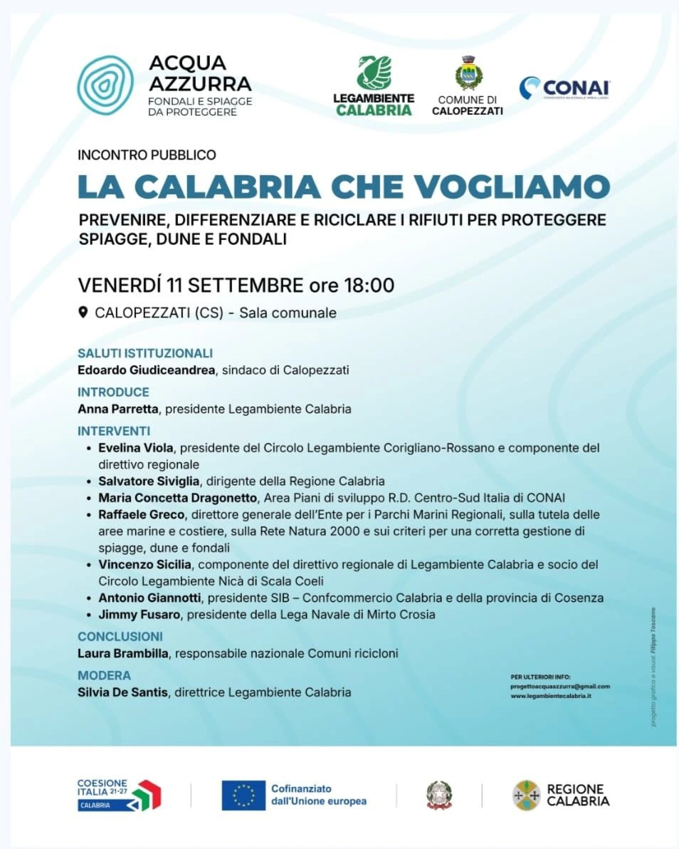 “La Calabria che vogliamo”: a Calopezzati due giornate per proteggere spiagge, dune e fondali