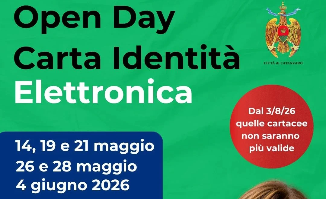 Catanzaro, nuove aperture straordinarie per le carte d’identità elettroniche