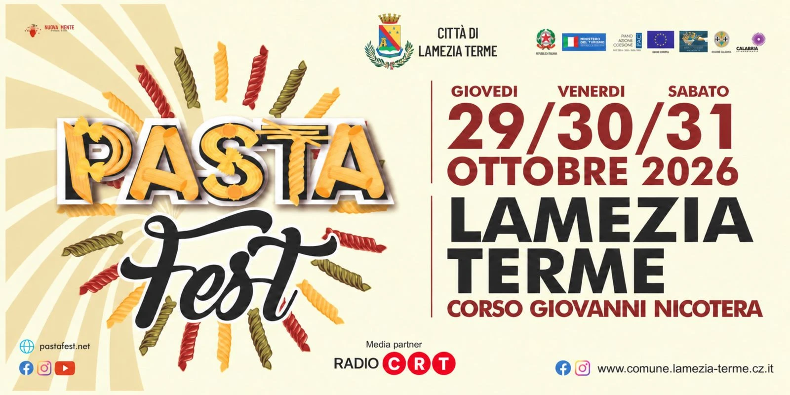 Pasta Fest, a Lamezia la II edizione: 3 giorni di degustazioni, libri e chef nel segno della tradizione gastronomica