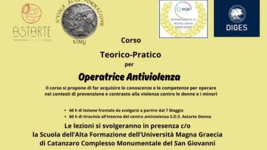 Astarte e Scuola di alta formazione dell’UMG insieme nel Corso di formazione delle operatrici Antiviolenza images Astarte e Scuola di alta formazione dell’UMG insieme nel Corso di formazione delle operatrici Antiviolenza
