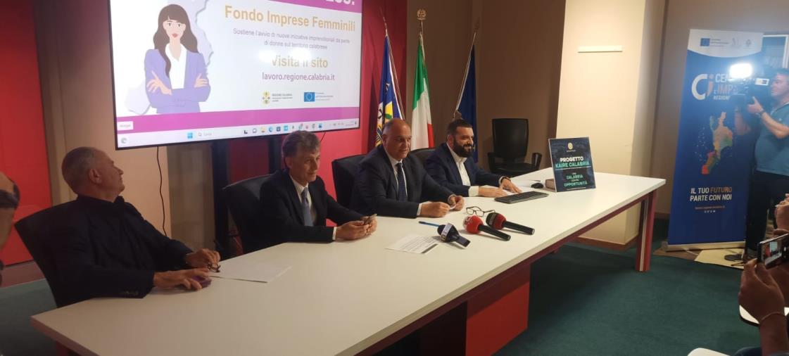 images Regione, presentato l'avviso pubblico “Kaire Calabria” e il Bando per il sostegno all'imprenditoria femminile