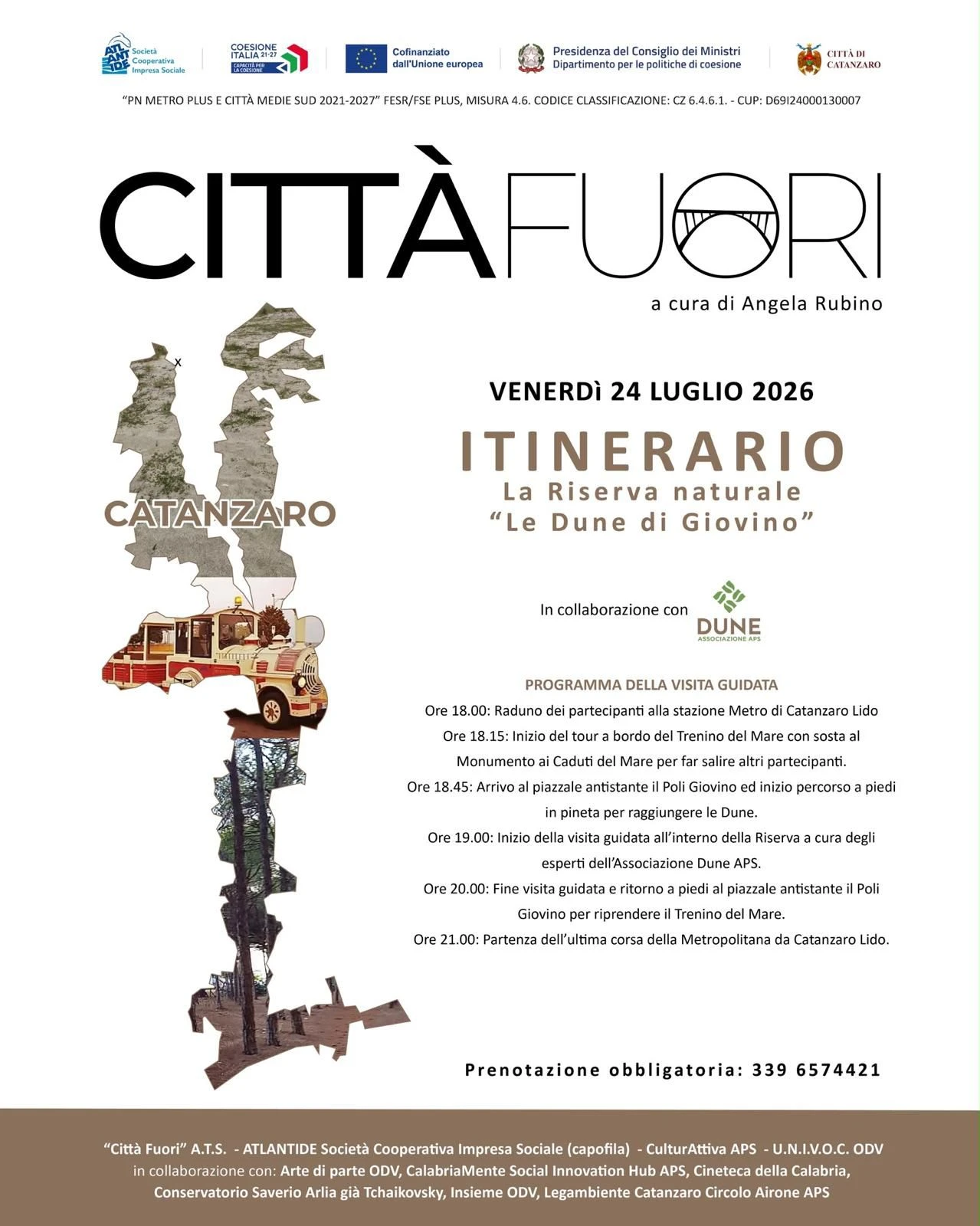 "Città Fuori Lab", il sesto itinerario è alla scoperta della Riserva Naturale Regionale "Le Dune di Giovino" 