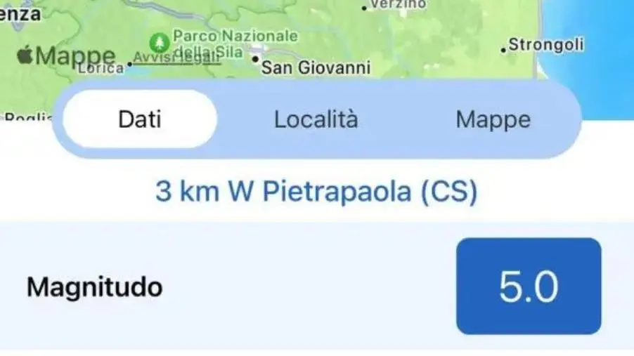 images Forte scossa di terremoto con epicentro nel Cosentino: avvertita anche nel catanzarese