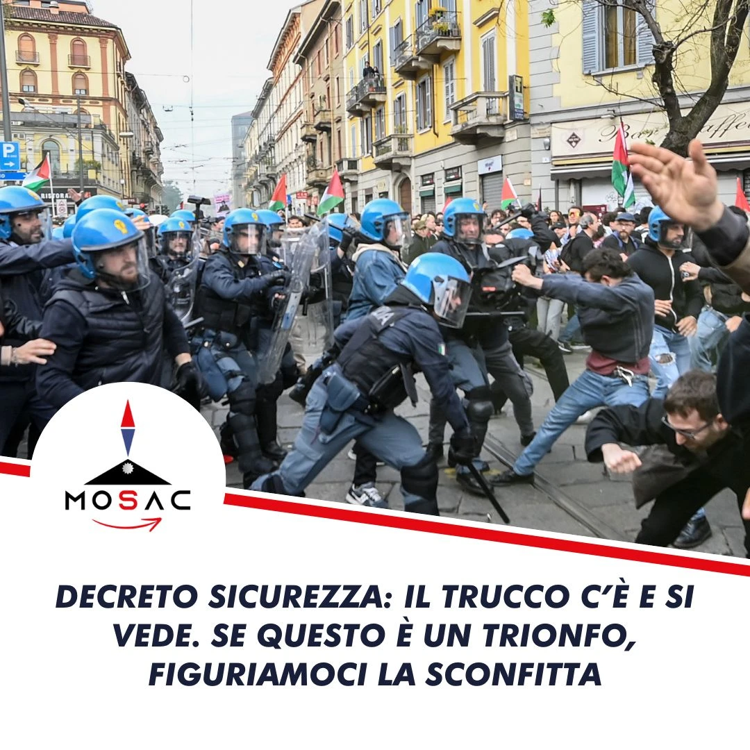 Decreto sicurezza, Spagnolo (Mosac): "Il trucco c'è e si vede"