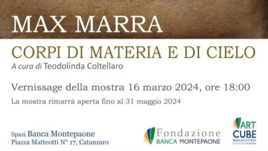 Catanzaro, Banca Montepaone ospita il vernissage "Max Marra, corpi di materia e di cielo" images Catanzaro, Banca Montepaone ospita il vernissage "Max Marra, corpi di materia e di cielo"