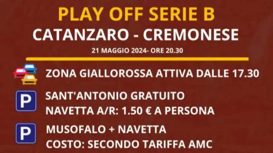 images Zona Giallorossa per Catanzaro-Cremonese: disposizioni su viabilità, navette e cimitero  