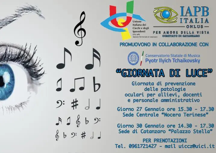 images Prevenzione, a Catanzaro e Nocera gli screening oculari gratuiti promossi da UICI, IAPB e Conservatorio