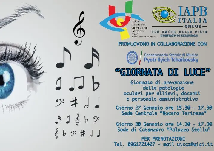images Prevenzione, a Catanzaro e Nocera gli screening oculari gratuiti promossi da UICI, IAPB e Conservatorio