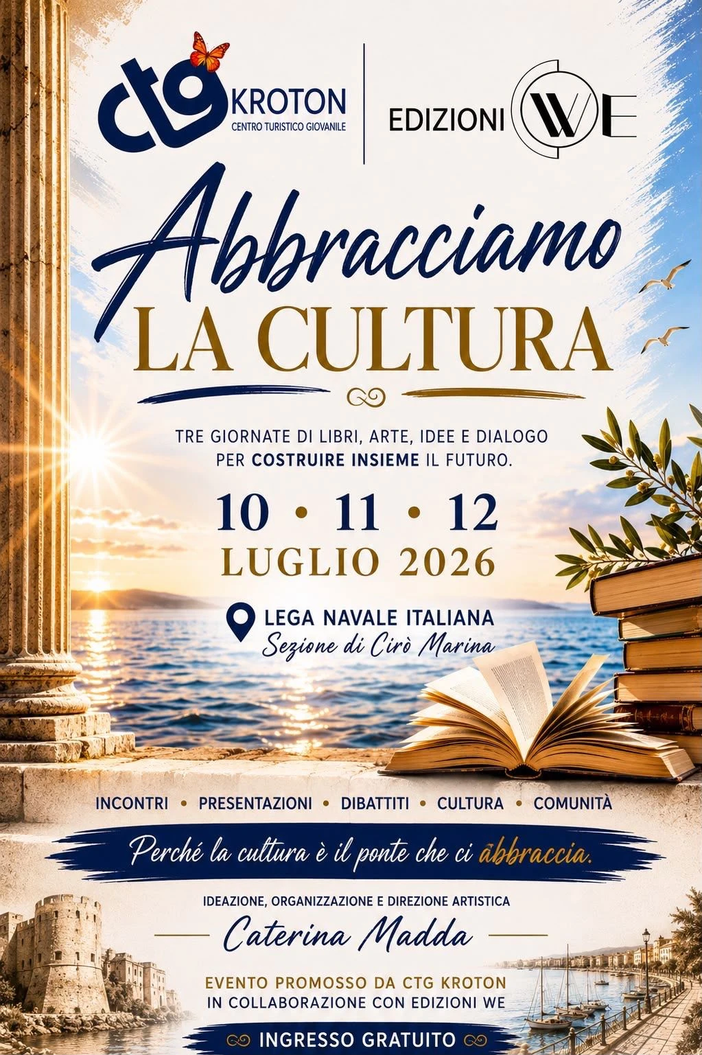 "Abbracciamo la cultura", a Cirò Marina 3 giornate dedicate alla letteratura, all'arte e al dialogo