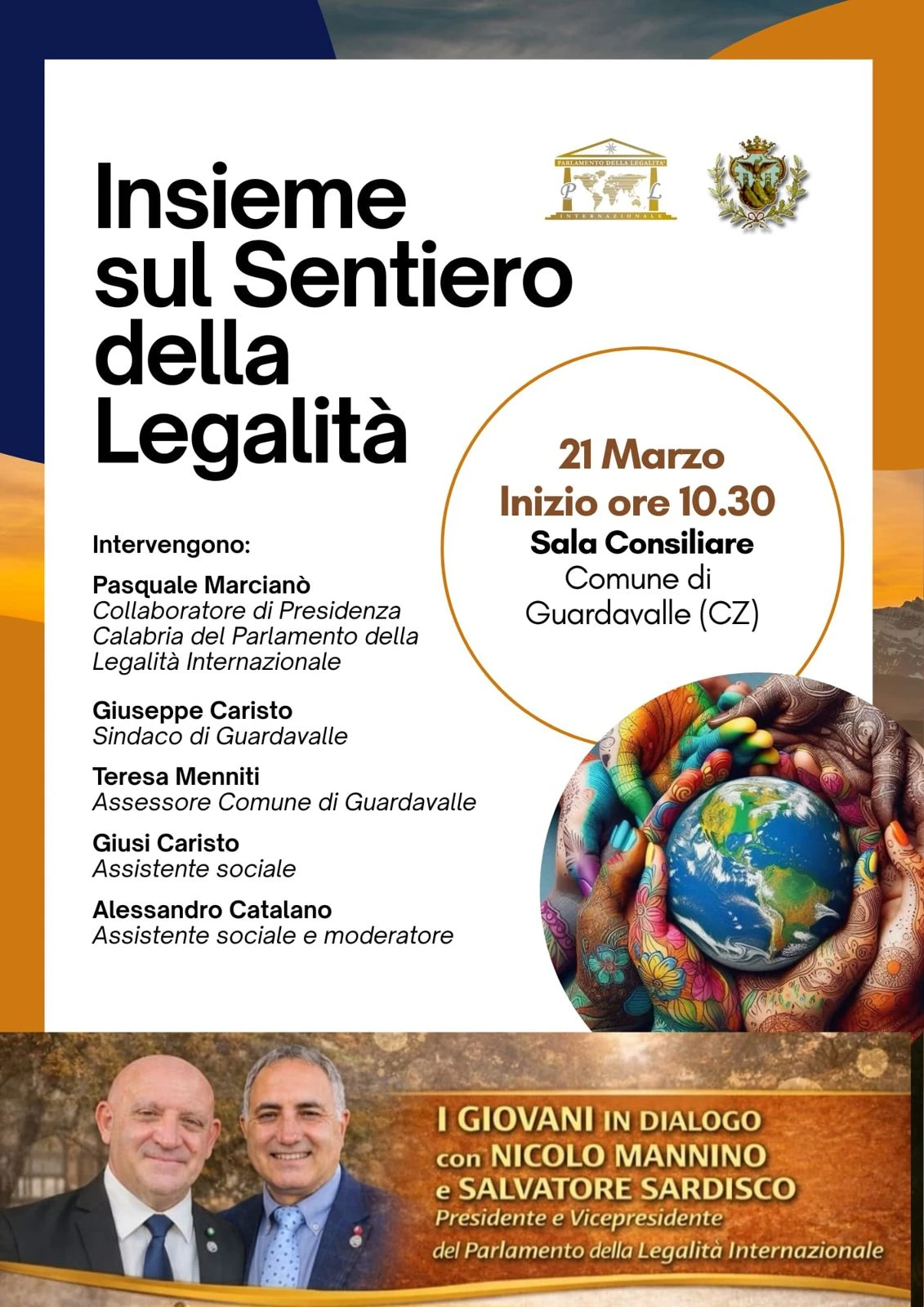 Guardavalle, il 21 marzo incontro con il Parlamento della Legalità Internazionale nel ricordo delle vittime delle mafie