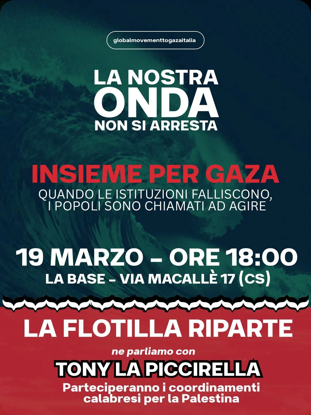 La Flotilla riparte, a Cosenza incontro con Tony La Piccirella,