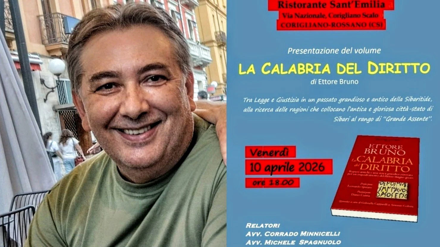 "La Calabria del diritto", Ettore Bruno presenta il suo libro a Corigliano Rossano