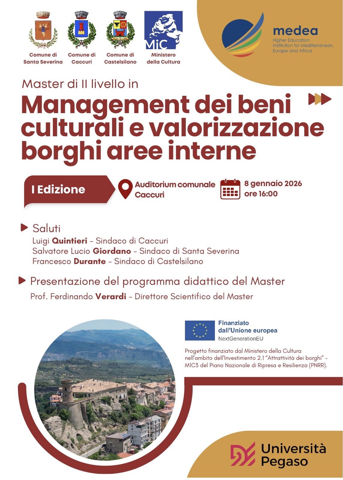 Nasce il Master sui borghi e i beni culturali: Santa Severina, Castelsilano e Caccuri lanciano un percorso formativo images Nasce il Master sui borghi e i beni culturali: Santa Severina, Castelsilano e Caccuri lanciano un percorso formativo