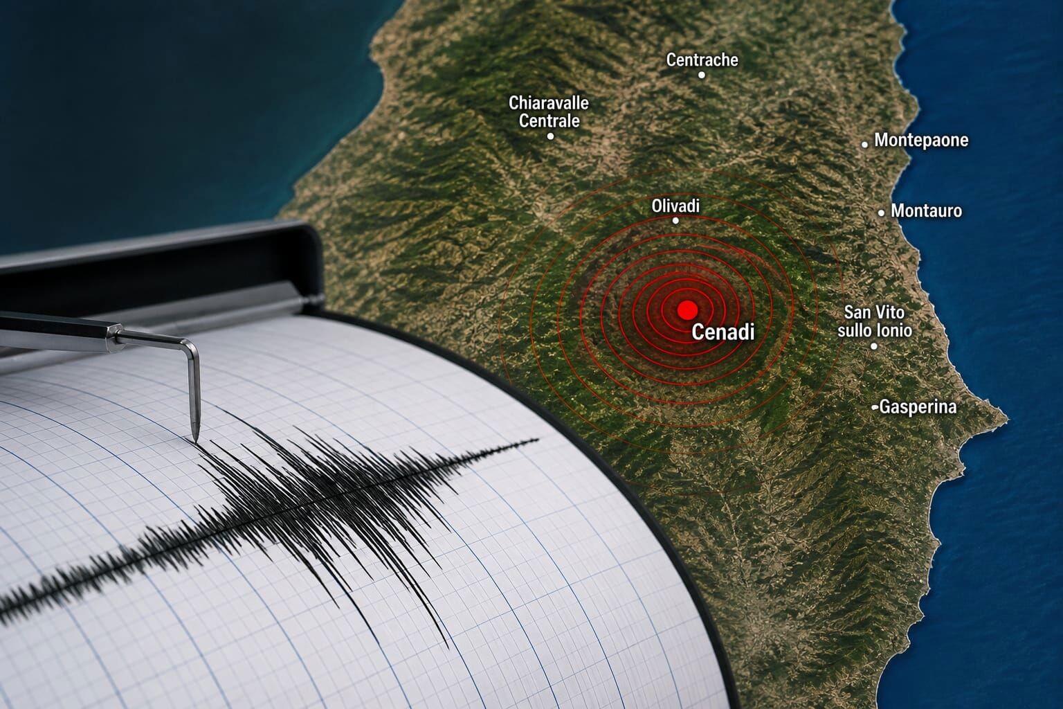 images Trema la terra nella notte: paura a Cenadi e nei centri vicini