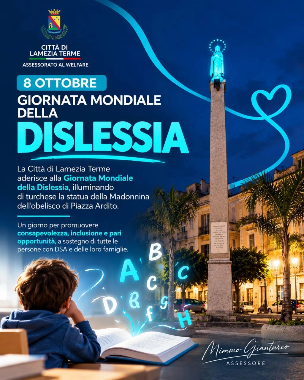 A Lamezia la Giornata Mondiale della Dislessia, Gianturco: "Non un limite, ma una caratteristica da comprendere e sostenere"
