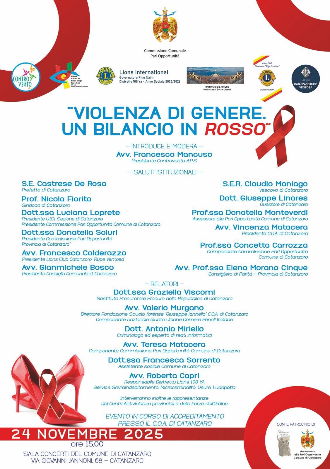 images Catanzaro, il 24 novembre un incontro sulla violenza di genere promosso dalla Commissione Pari Opportunità 