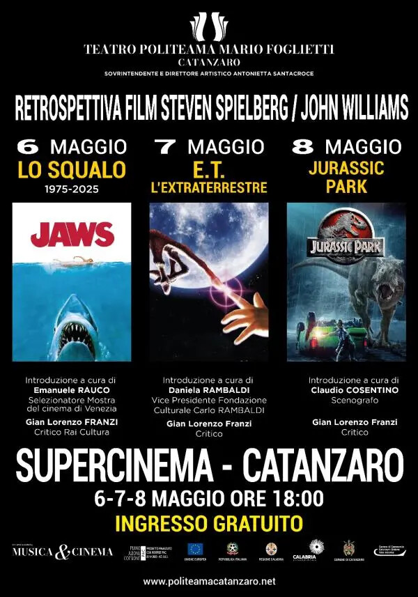 images Lo Squalo, E.T., Jurassic Park: il Politeama riporta al cinema i film cult firmati Spielberg/Williams