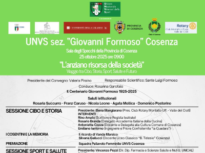 "L’anziano risorsa per la società": l'UNVS celebra a Cosenza il centenario di Giovanni Formoso