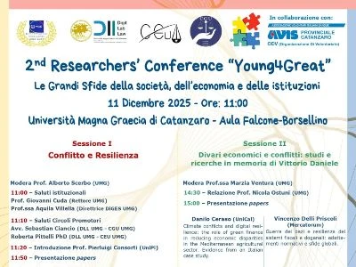 L'Università “Magna Græcia” di Catanzaro ospiterà anche quest’anno la Researchers' Conference “Young4Great” 