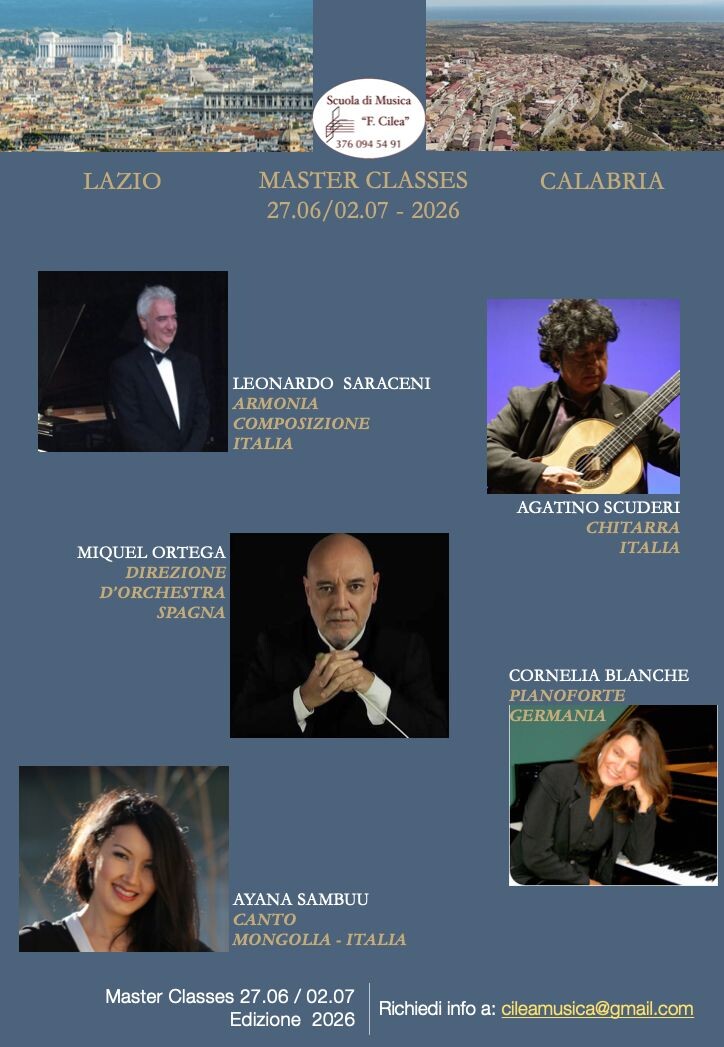 images La Scuola di Musica “F. Cilea” protagonista dell’alta formazione musicale internazionale: successo per la sinergia tra Calabria e Lazio 