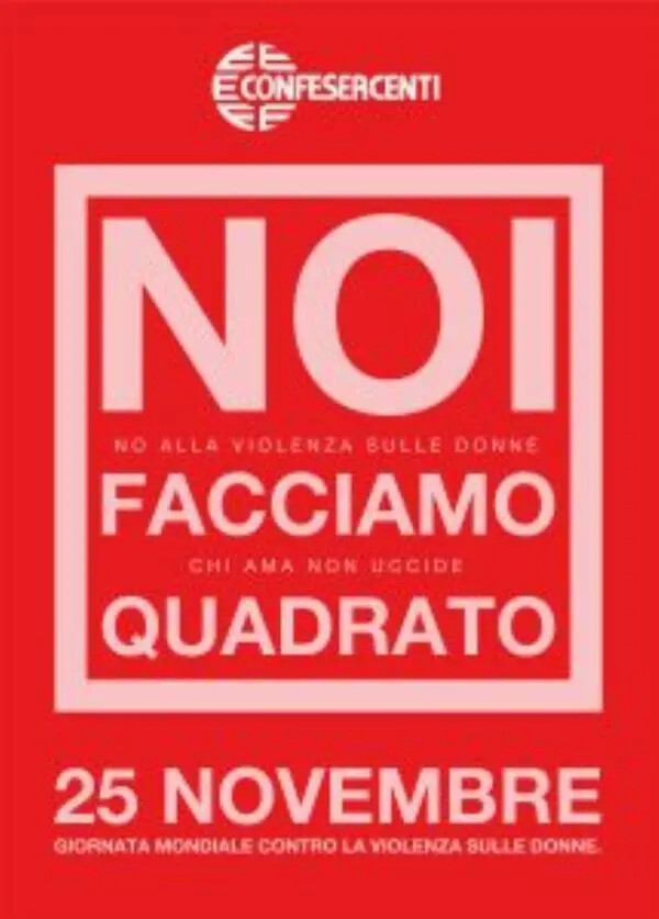 images Giornata contro la violenza sulle donne, Confesercenti lancia la campagna “Red Frame. Facciamo quadrato”
