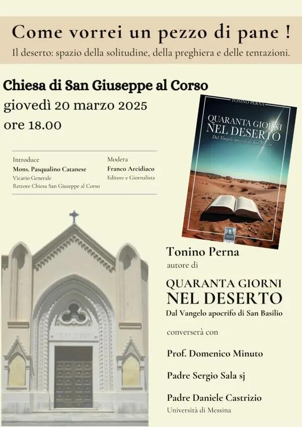 "Quaranta giorni nel deserto": a Reggio la presentazione del libro di Tonino Perna images "Quaranta giorni nel deserto": a Reggio la presentazione del libro di Tonino Perna