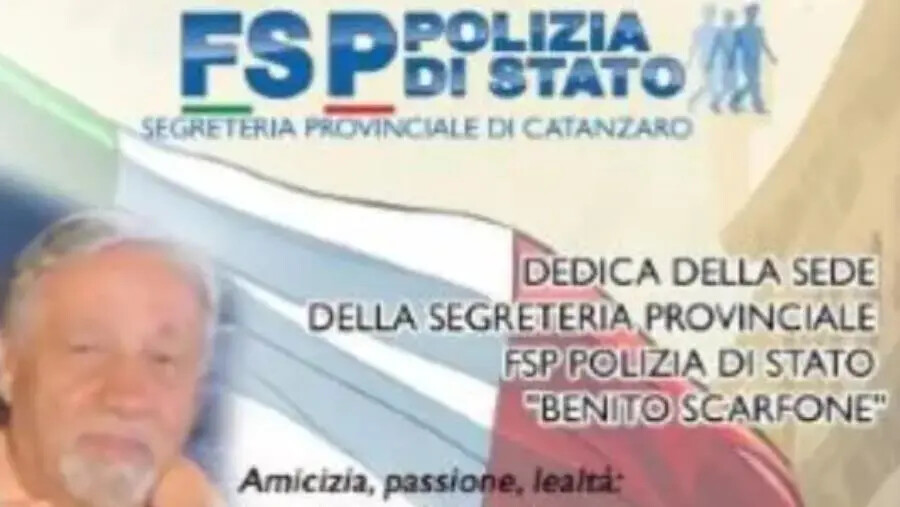 images Catanzaro, la segreteria della FSP sarà dedicata al sovrintendente Capo della Polizia Benito Scarfone