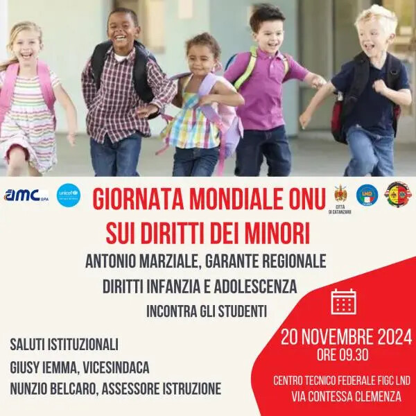 Giornata mondiale Diritti dei Minori, a Catanzaro l'iniziativa al ...