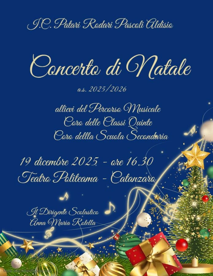 Al Politeama il concerto di Natale dell'IC Patari Rodari Pascoli e Aldisio