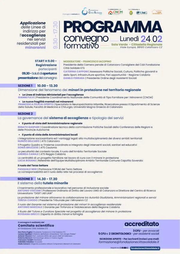 Convegno formativo sull’applicazione delle Linee di indirizzo per l’accoglienza nei servizi residenziali per minorenni images Convegno formativo sull’applicazione delle Linee di indirizzo per l’accoglienza nei servizi residenziali per minorenni