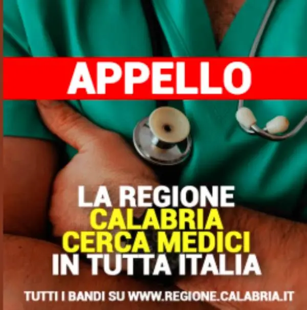 La Regione Calabria cerca medici in Italia, l'appello di Occhiuto (IL BANDO) images La Regione Calabria cerca medici in Italia, l'appello di Occhiuto (IL BANDO)