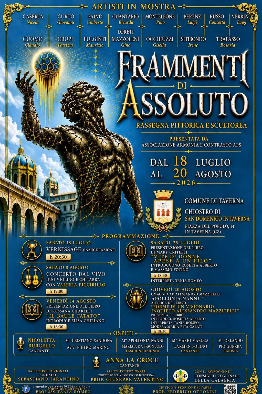 "Frammenti di Assoluto": il 18 luglio il vernissage della II edizione nel Complesso Monumentale di San Domenico di Taverna