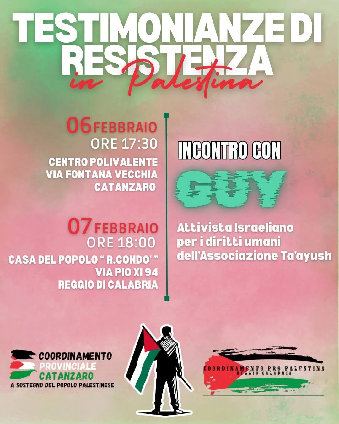 Incontro con Guy, attivista israeliano per i diritti umani dell’associazione Ta’ayush