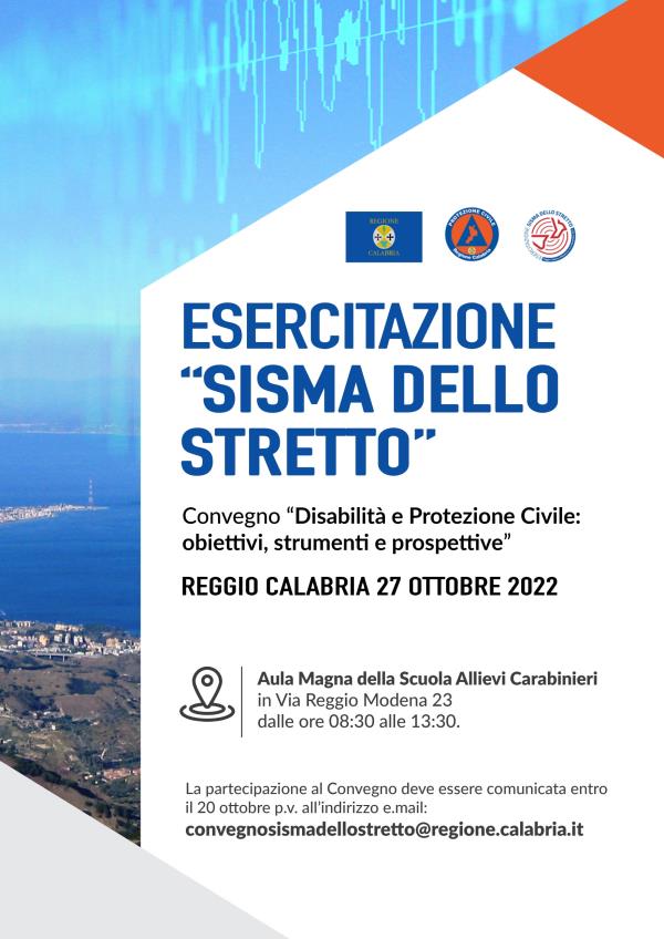 "Sisma dello Stretto, giovedì 27 ottobre il convegno su "Disabilità e Protezione civile" images "Sisma dello Stretto, giovedì 27 ottobre il convegno su "Disabilità e Protezione civile"
