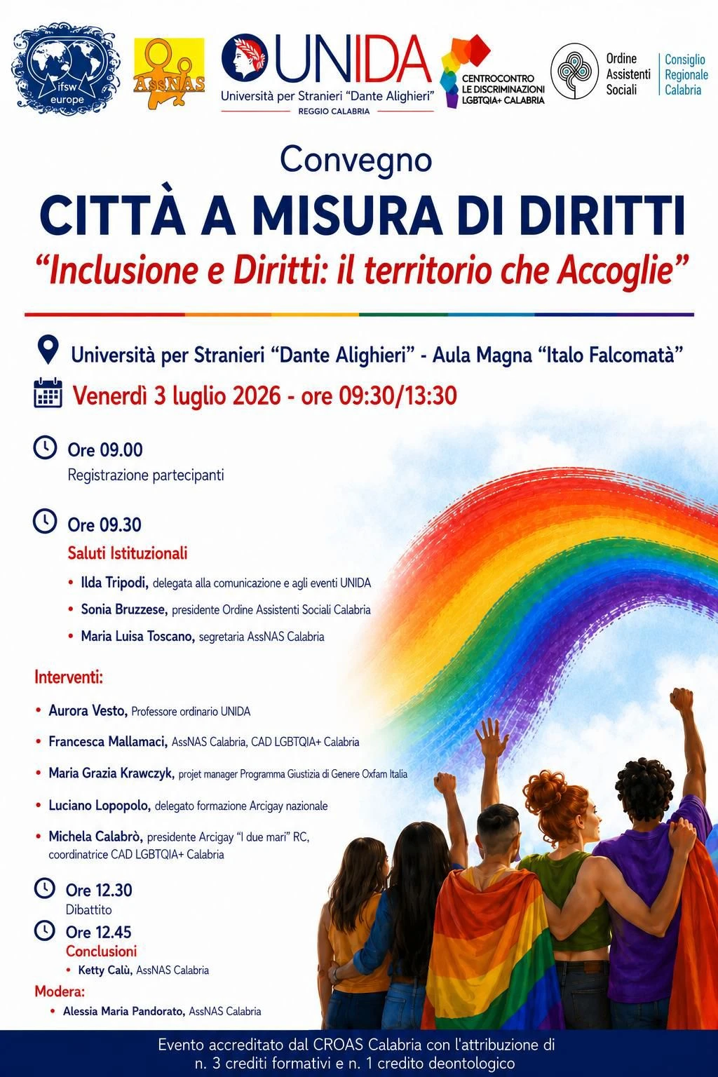 Reggio, "Città a misura di diritti": all'Università per Stranieri “Dante Alighieri” confronto su inclusione, diritti e ruolo dei servizi 