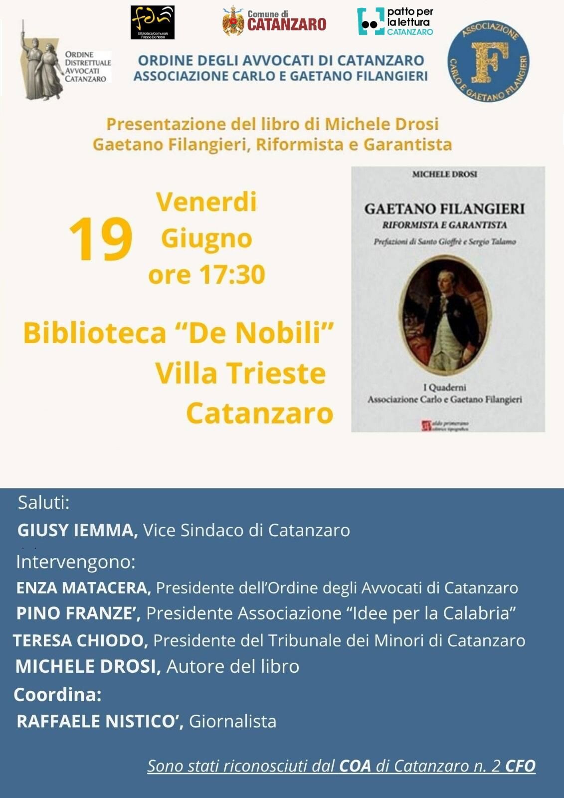 images "Gaetano Filangieri, Riformista e Garantista": a Catanzaro la presentazione del libro dedicato