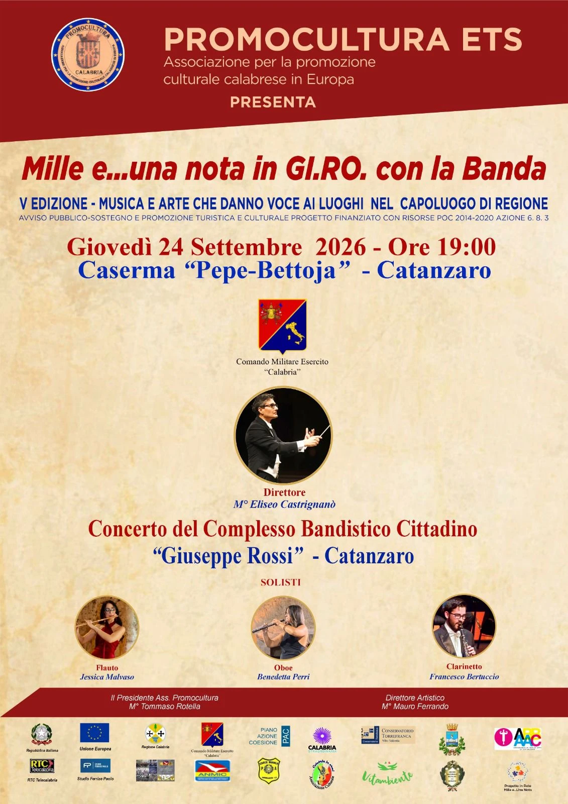 "Mille e una nota… in&nbsp;GI.RO. con la Banda", al via la V edizione del progetto di Promocultura 