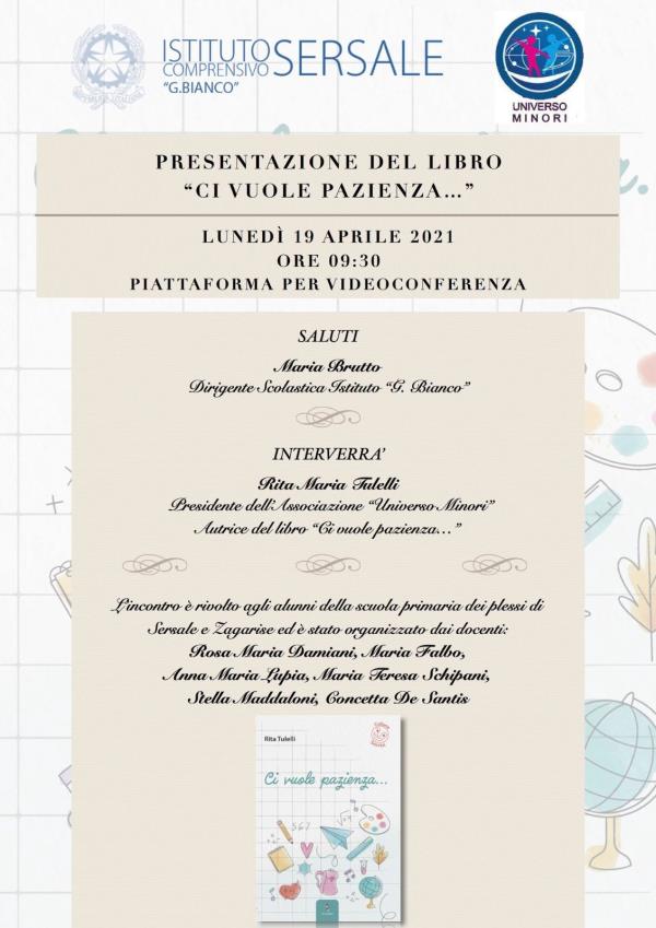 “Ci vuole pazienza…”, domani a Sersale la presentazione del libro di Rita Maria Tulelli images “Ci vuole pazienza…”, domani a Sersale la presentazione del libro di Rita Maria Tulelli