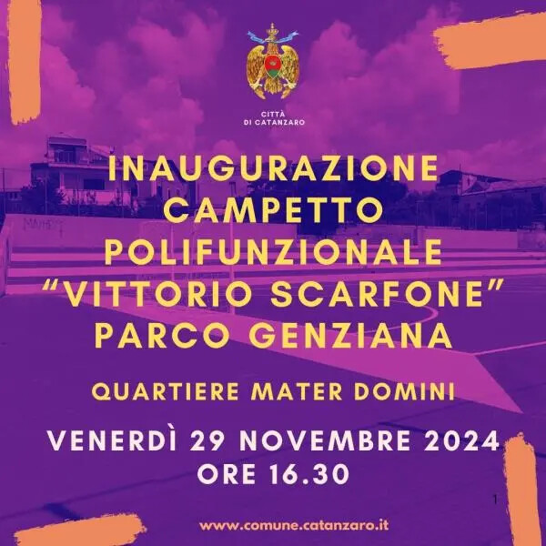 Maltempo, rinviata l'inaugurazione del Campo Polifunzionale "Vittorio Scarfone" di oggi a Catanzaro images Maltempo, rinviata l'inaugurazione del Campo Polifunzionale "Vittorio Scarfone" di oggi a Catanzaro