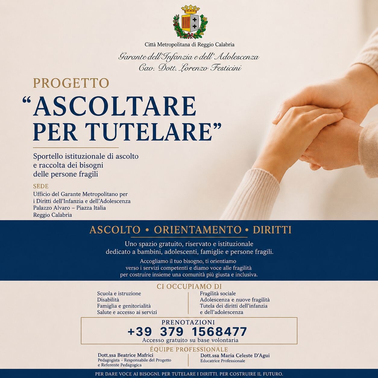 images Reggio, prende vita il progetto “Ascoltare per tutelare”  promosso dal Garante dell’Infanzia e dell’Adolescenza 