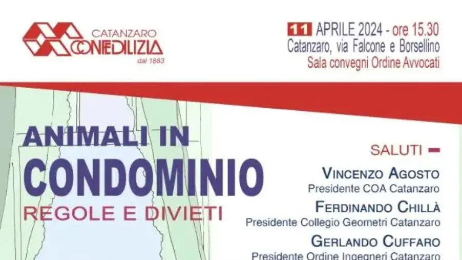 images Animali in condominio, l'11 aprile l'iniziativa di Confedilizia Catanzaro