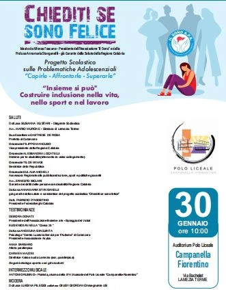 "Chiediti se sono felice": a Lamezia un incontro su inclusione e benessere degli adolescenti