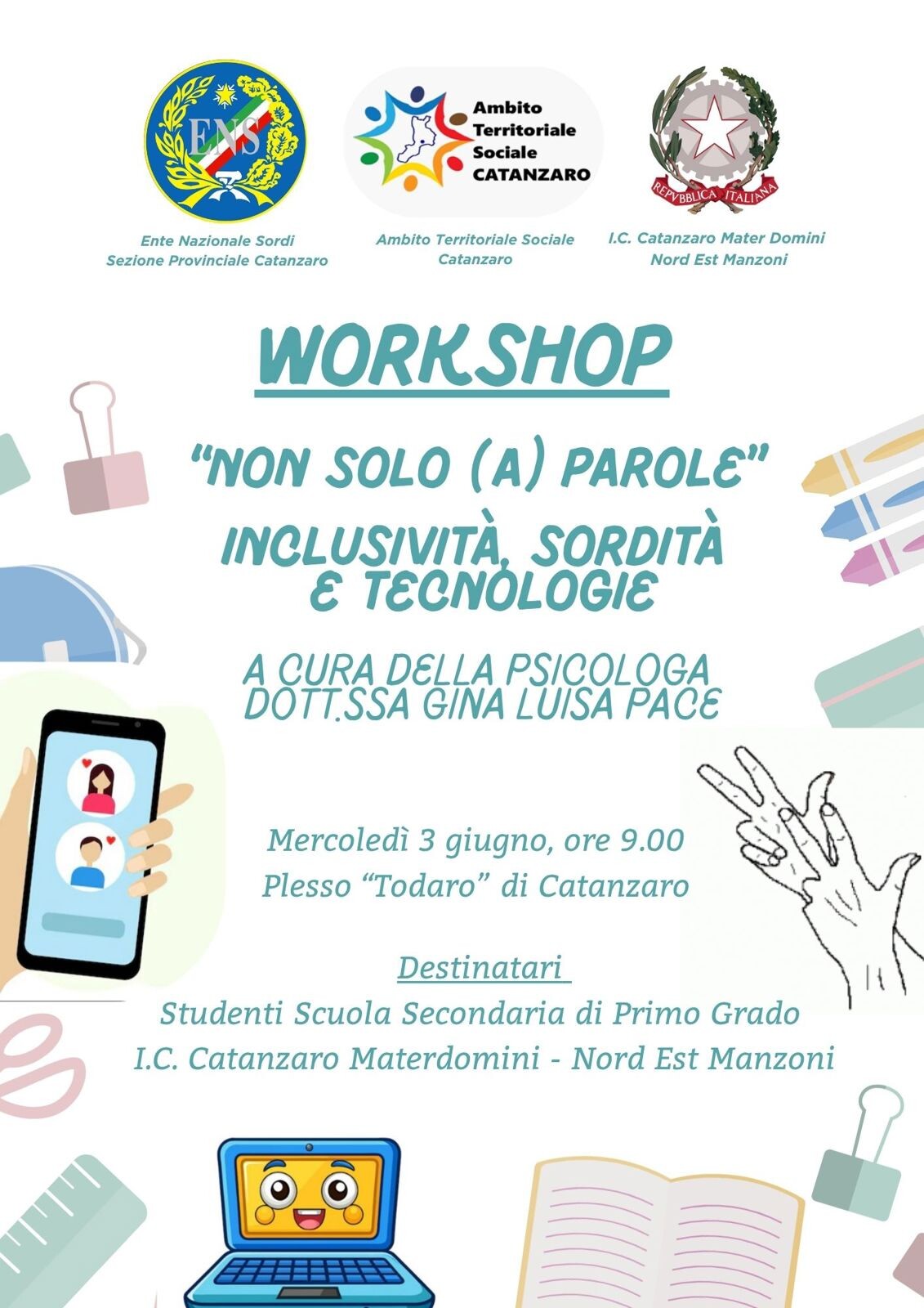 images Catanzaro, l’Ente Nazionale Sordi presenta “Non solo (a) parole -Inclusività, sordità e tecnologie" 