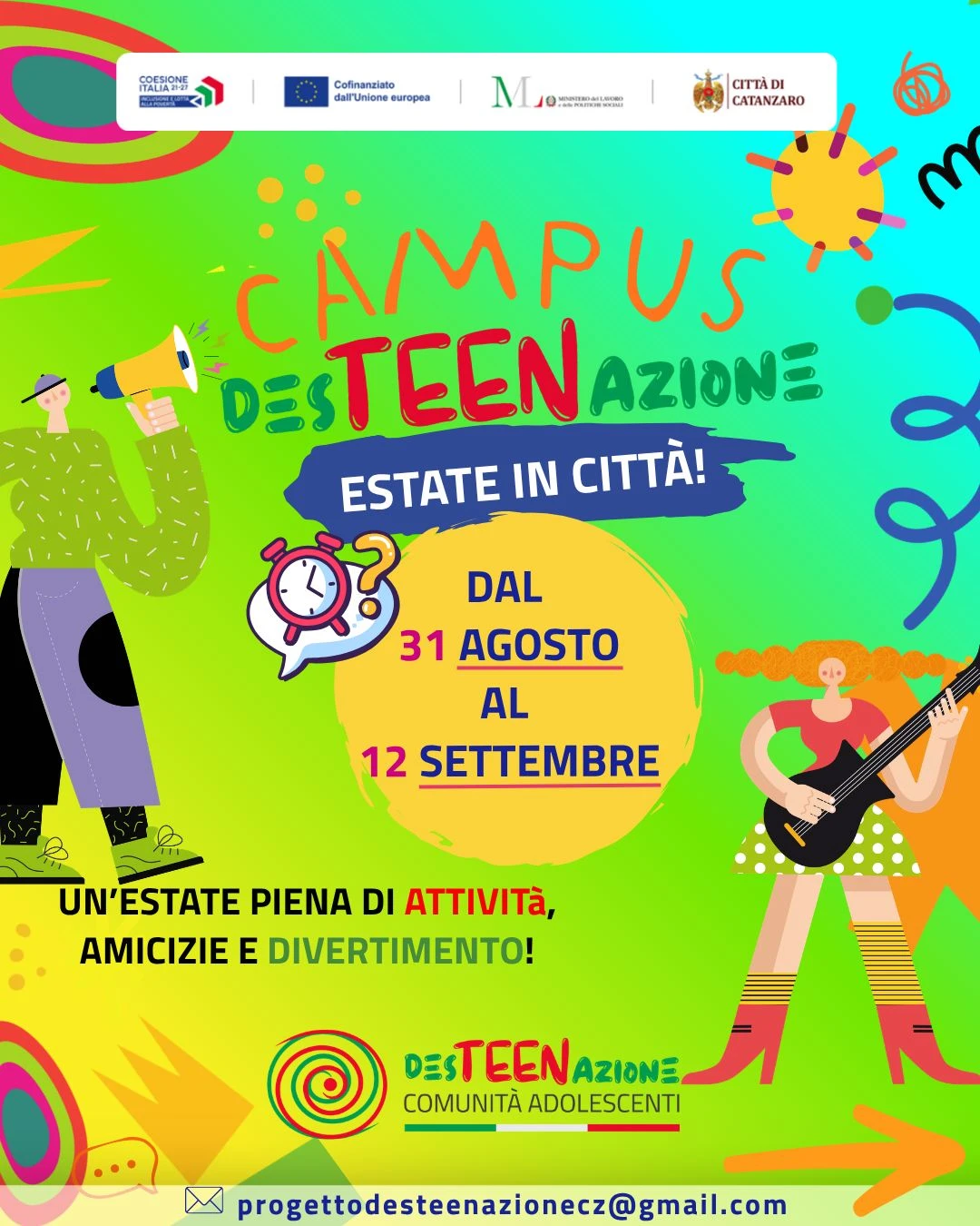 Torna il Campus DesTEENazione Catanzaro: aperte le iscrizioni per l’edizione di fine estate 2026