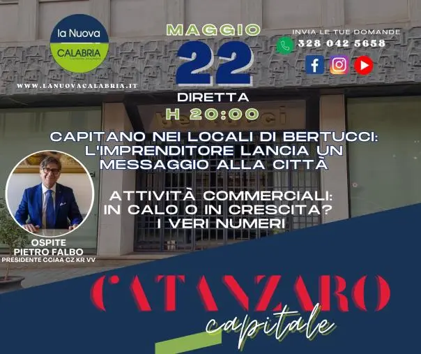 images Catanzaro Capitale, i dati del commercio in città e il messaggio di Capitano (DIRETTA ALLE 20)