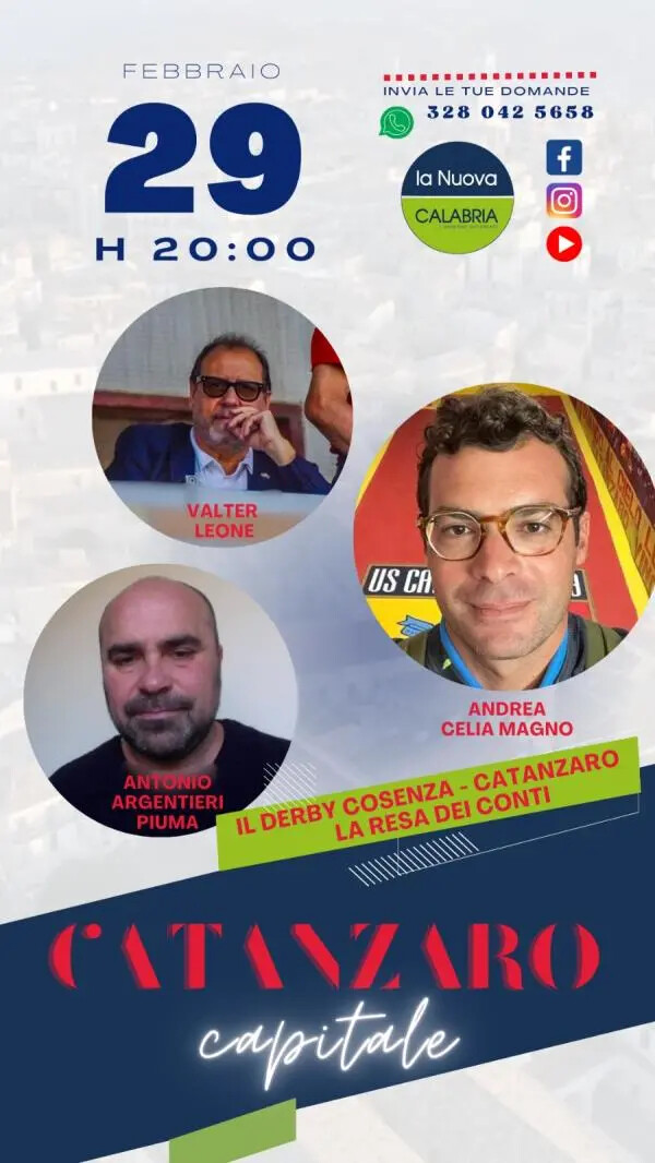 images Catanzaro Capitale, speciale derby col Cosenza: la resa dei conti (LA DIRETTA ALLE 20)
