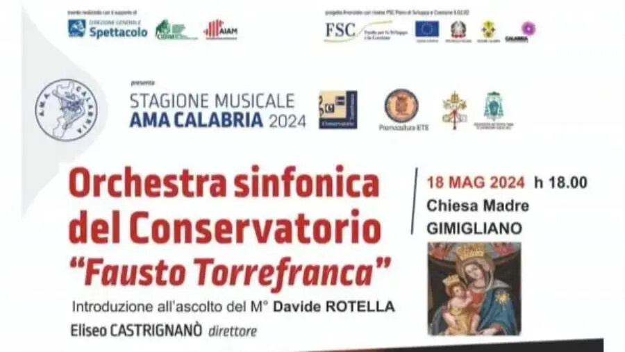 Ama Calabria, a Gimigliano, il Concerto dell’Orchestra Sinfonica del Conservatorio di Vibo images Ama Calabria, a Gimigliano, il Concerto dell’Orchestra Sinfonica del Conservatorio di Vibo