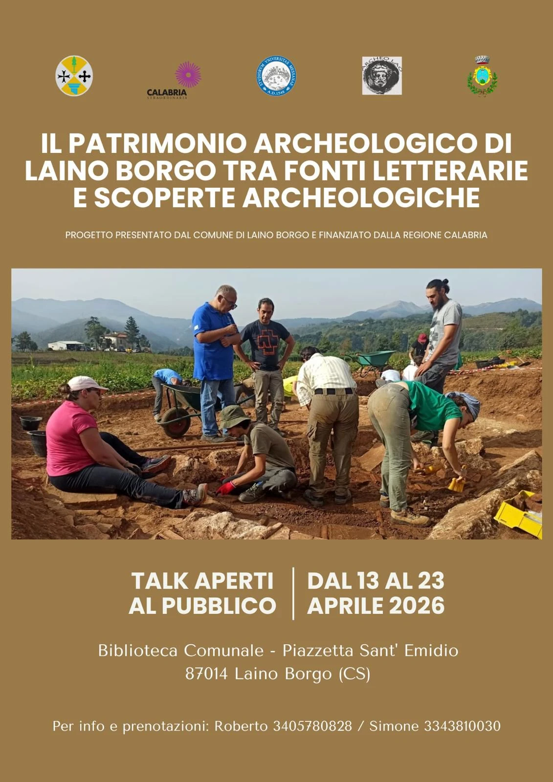 Il patrimonio archeologico di Laino Borgo raccontato a scuole e territorio in 5 talk aperti