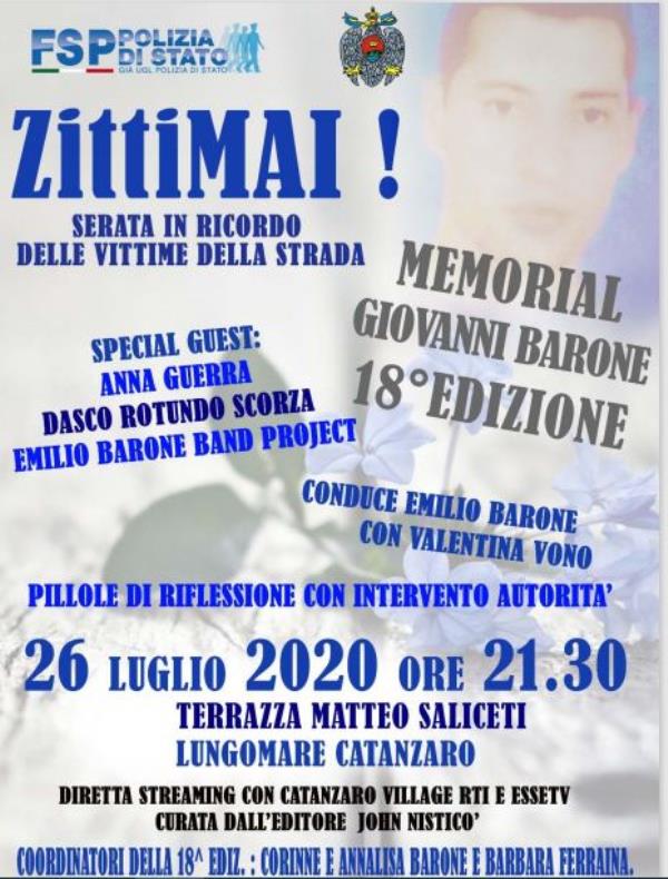 images Domani sulla terrazza "Saliceti" nel lungomare di Catanzaro il "18° Memorial Giovanni Barone"